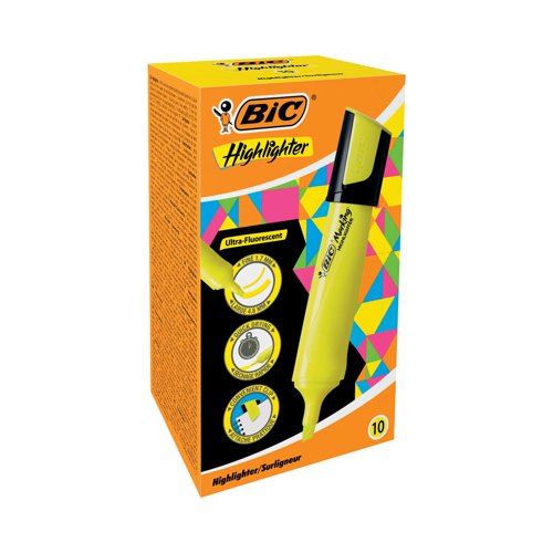 Bic Marking Highlighters Chisel Tip Yellow (Pack of 10) 943647