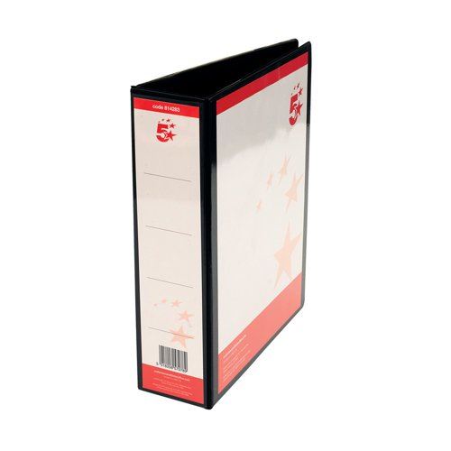 5 Star Office A4 Presentation Lever Arch File Polypropylene 58mm Black