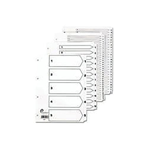 5 Star Office Index A-Z 26-Part Multipunched Mylar Tabs A4 White