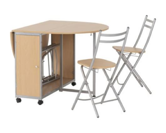Budget Butterfly Dining Set - Beech/Silver