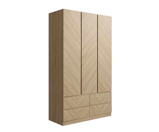 Catania 3 Door 4 Drawer Wardrobe Euro Oak