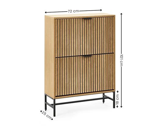 Sia 2 Door Shoe Cabinet Natural Oak Effect