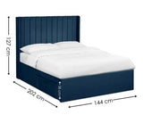 Leila Dual Storage Door Bed Royal Blue - Double