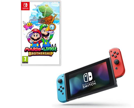 Nintendo Switch 1.1 Neon Console with Mario & Luigi: Brothership