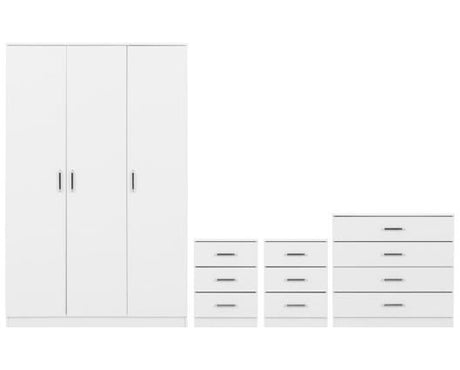 DAKOTA 3 DOOR WARDROBE BEDROOM SET - WHITE