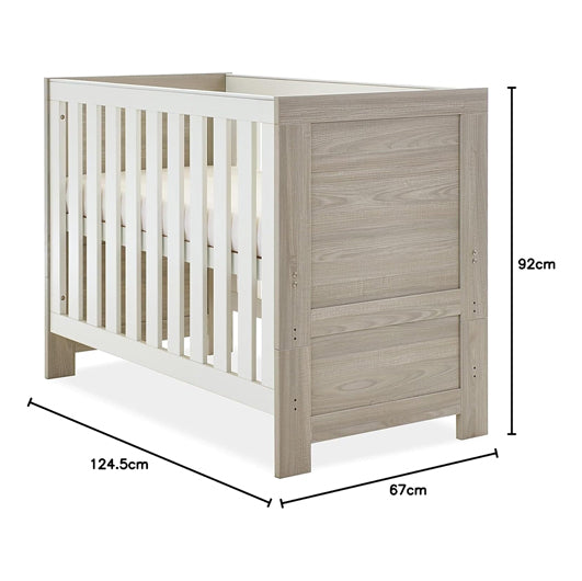 Nika Mini Cot Bed - Grey Wash & White