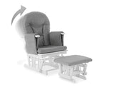 Reclining Glider Chair and Stool - Grey