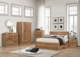 Stockwell Double Bed with Drawers - Oak