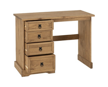 Corona 4 Drawer Dressing Table - Distressed Waxed Pine