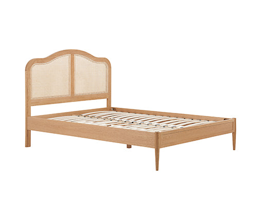 Leonie King Rattan Bed - Oak