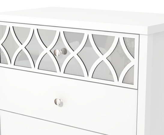 Arianna 4 Drawer Chest With 1 Mirror White