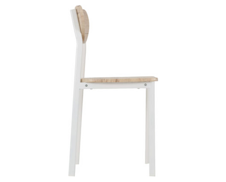 Riley Chair - White/Light Oak Effect Veneer