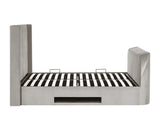 Clara Side Lift Ottoman TV Bed Light Grey - Double