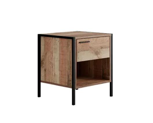 Hoxton Bedside Cabinet Distressed Oak Effect