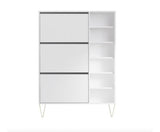 Monaco 3 Drawer Shoe Cabinet in White