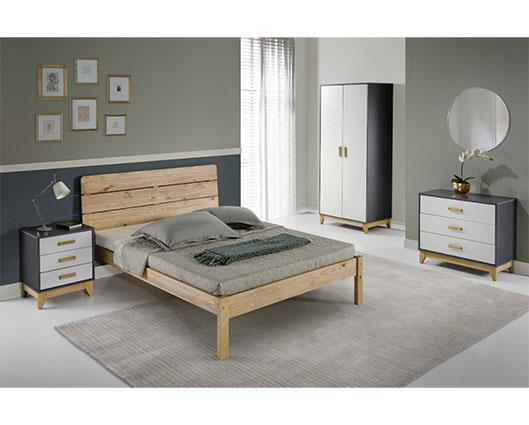 RONAN 4'6" BED - WAXED PINE