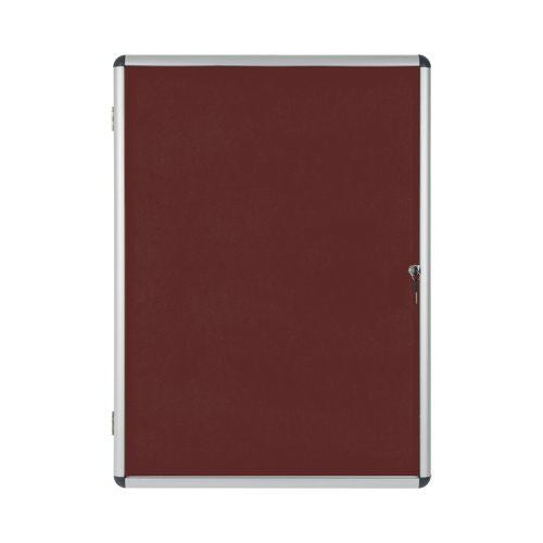 Bi-Office Enclore Display Case Burgundy Felt Acrylic Aluminium Frame 15xA4 VT640106150