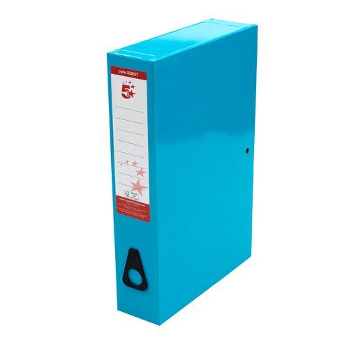 5 Star Office Box File Foolscap Blue (Pack of 5)