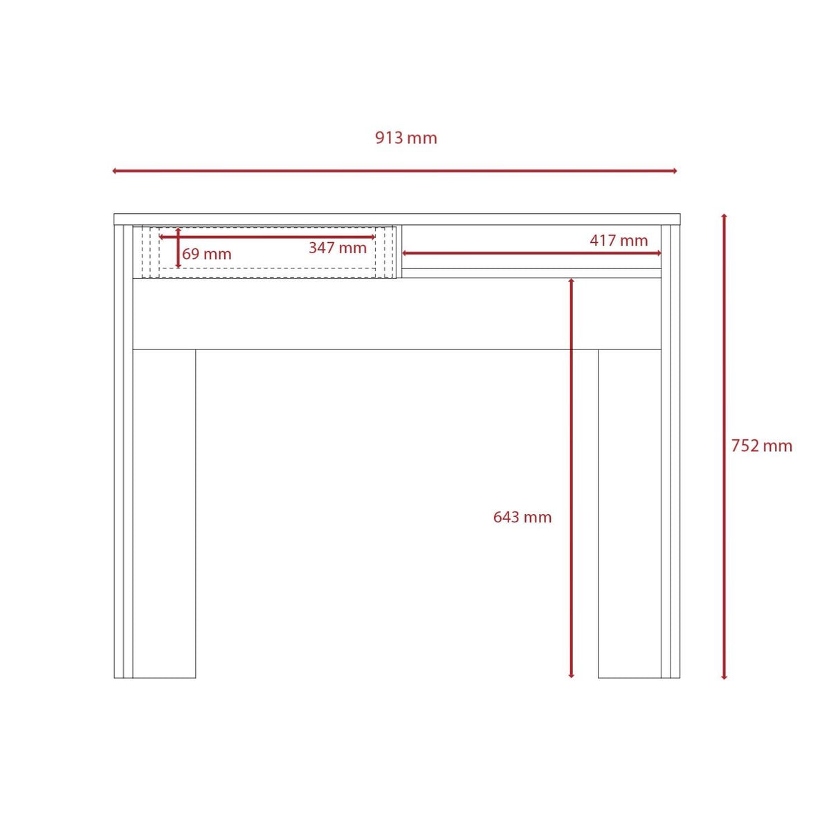 Dallas Home Office Desk With Drawer
