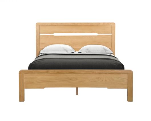 Curve Double Bed - Oak