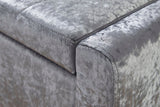 Verona ottoman bench grey crushed velvet