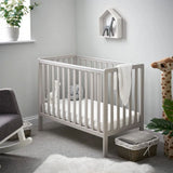 Bantam Space Saver Cot & Fibre Mattress-Warm Grey