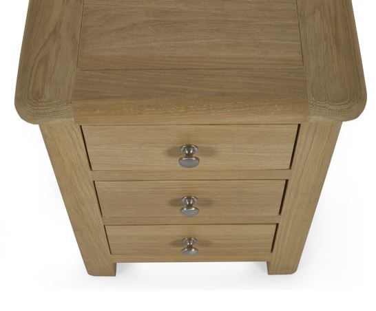 Memphis Limed Oak 3 Drawer Bedside