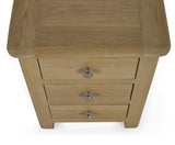 Memphis Limed Oak 3 Drawer Bedside