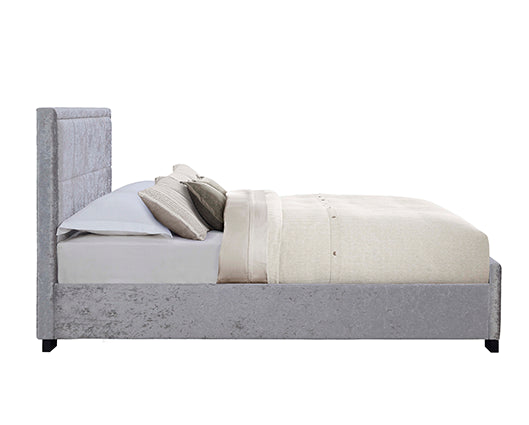 Hannover Double Bed- Crushed Steel Velvet