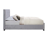 Hannover Double Bed- Crushed Steel Velvet