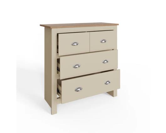 Lancaster 2+2 Drawer Chest Cream