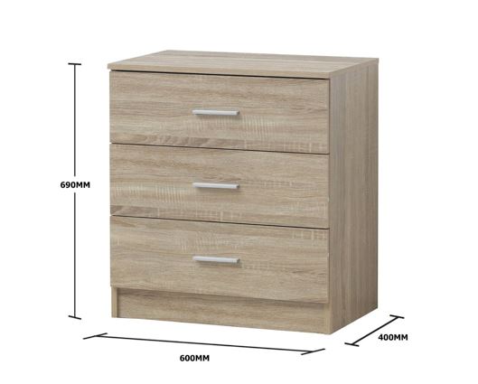 3 Drawer Chest - Oak