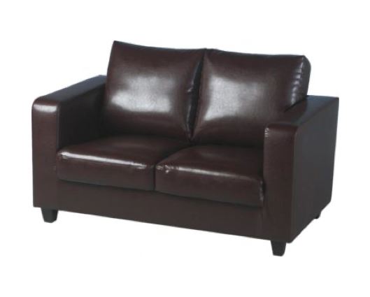 Tempo Two Seater Sofa-in-a-Box - Brown Faux Leather