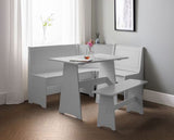 NEWPORT CORNER DINING SET WITH STORAGE BENCH - DOVE GREY