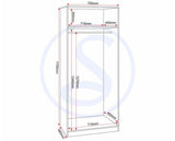 DAKOTA 2 DOOR WARDROBE BEDROOM SET - LIGHT GREY