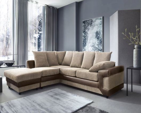 Dino Left Hand Facing Corner Sofa- Brown & Beige