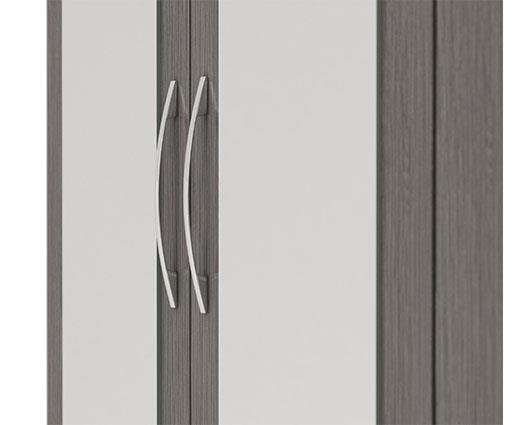 NEVADA 4 DOOR 2 DRAWER WARDROBE - BLACK WOOD GRAIN