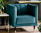 SALMA SCALLOPED BACK CHAIR - TEAL