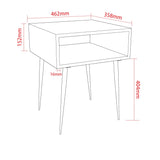 Galaxy metal bedside table, copper with black legs