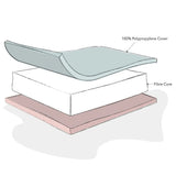 Bantam Space Saver Cot & Fibre Mattress-Warm Grey
