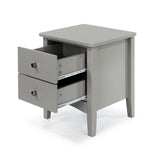 Como 2 Petite Drawer Bedside Cabinet-Light Grey
