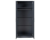 DAKOTA 2 DOOR WARDROBE BEDROOM SET - DARK GREY