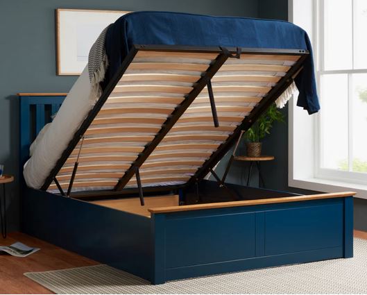 Phoenix Double Ottoman Bed - Blue