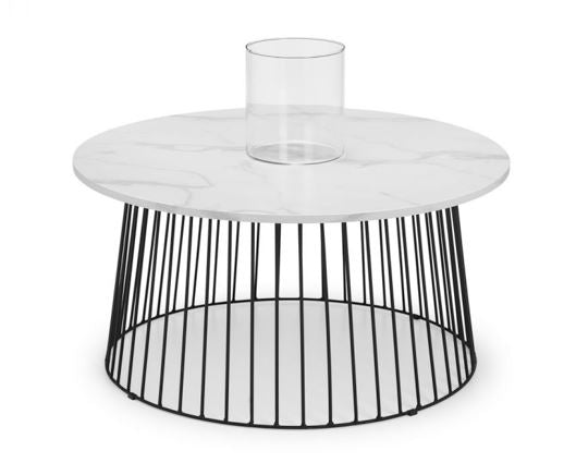 BROADWAY ROUND COFFEE TABLE - WHITE MARBLE