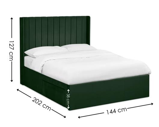 Leila Dual Storage Door Bed Bottle Green - Double