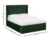 Leila Dual Storage Door Bed Bottle Green - Double