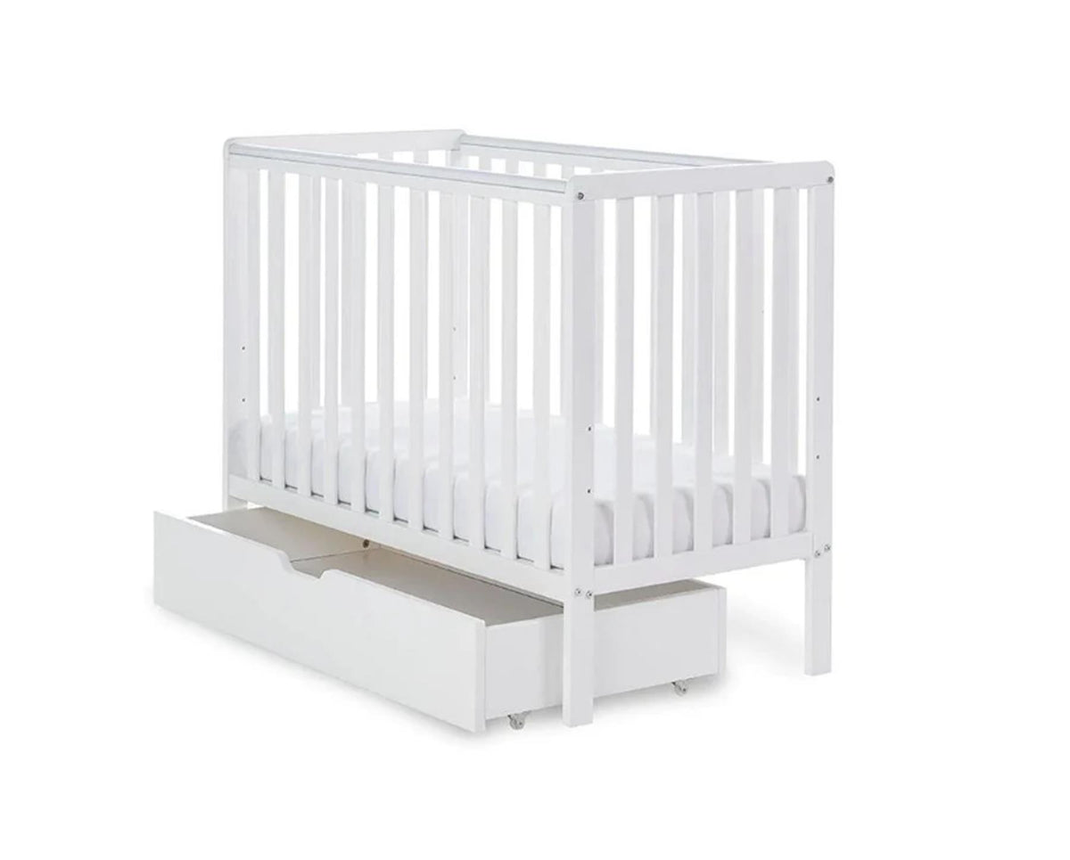 Bantam Space Saver Cot, Under Drawer & Eco Plus Foam Mattress-White