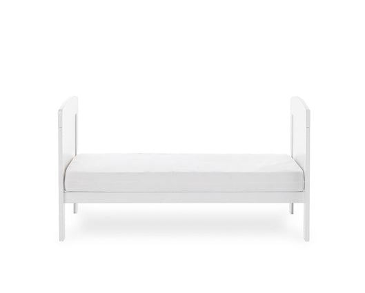 Grace Mini Cot Bed, Under Drawer + Fibre Mattress - White