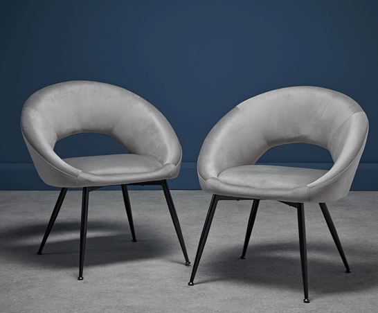 Lulu Dining Chair Grey (Pack of 2)