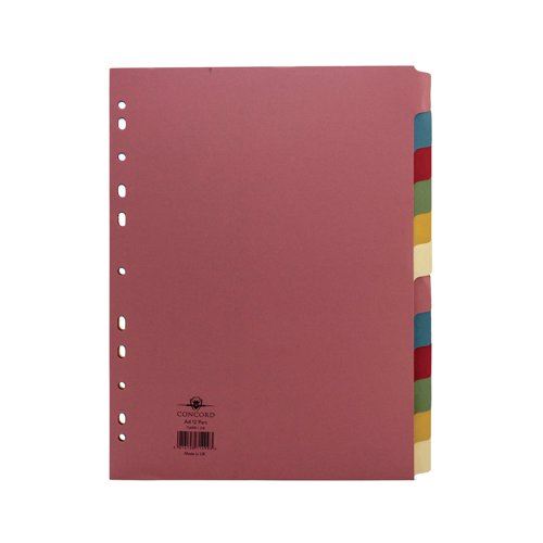 Concord Divider 12-Part A4 160gsm Multicoloured 71499&#47;J14